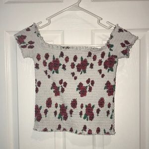 Off the shoulder smocked top